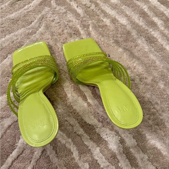 Zara Rhinestone Vinyl High Heel Sandals - Picture 6 of 8